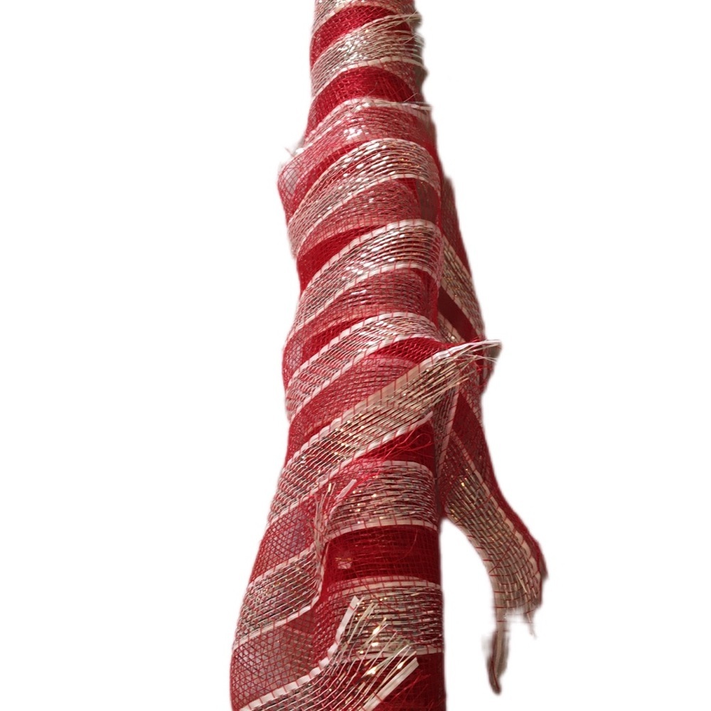 Red and Silver Striped Ribbon